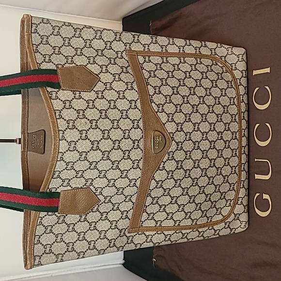 GUCCI PLUS VINTAGE 70’S WEB SHERRY TOTE FROM LIMITED RUN GUCCI PLUS COLLECTION - Picture 4 of 17